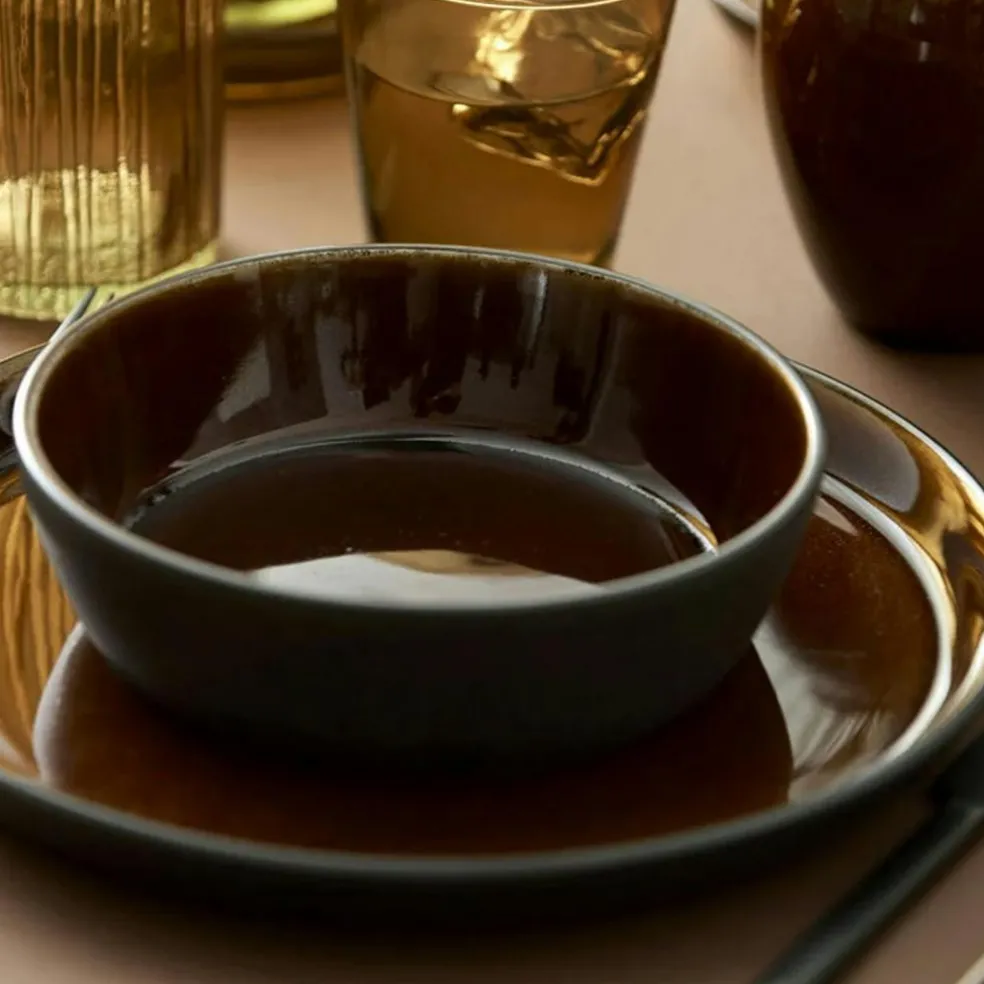 Soup Bowl Ø18 cm Black/Amber