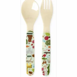Spoon + Fork Melamine, Mint Wildlife