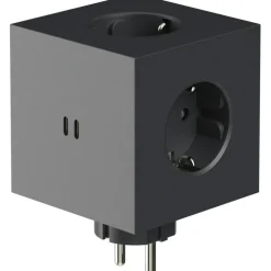 Square 2 Socket Extender With USB-C / Magnet, Oak Green