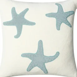 Star Fish Cushion Cover 50x50 cm, Off-white / Heaven Blue