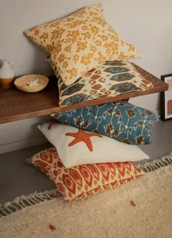 Star Fish Cushion Cover 50x50 cm, Off-white / Heaven Blue