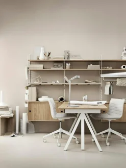 String Cabinet With Sliding Doors 30x78 cm, Black