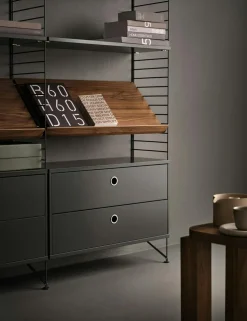 String Chest Of Drawers 78x30 cm, Black Ash