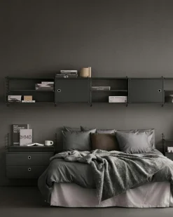 String Chest Of Drawers 78x30 cm, Black Ash