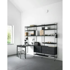 String Chest Of Drawers 78x30 cm, Black Ash