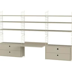 String Shelf Combination F Workspace, White