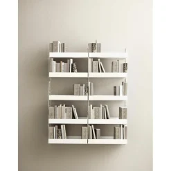 String Shelf With High Edge Metal 20x78 cm, White