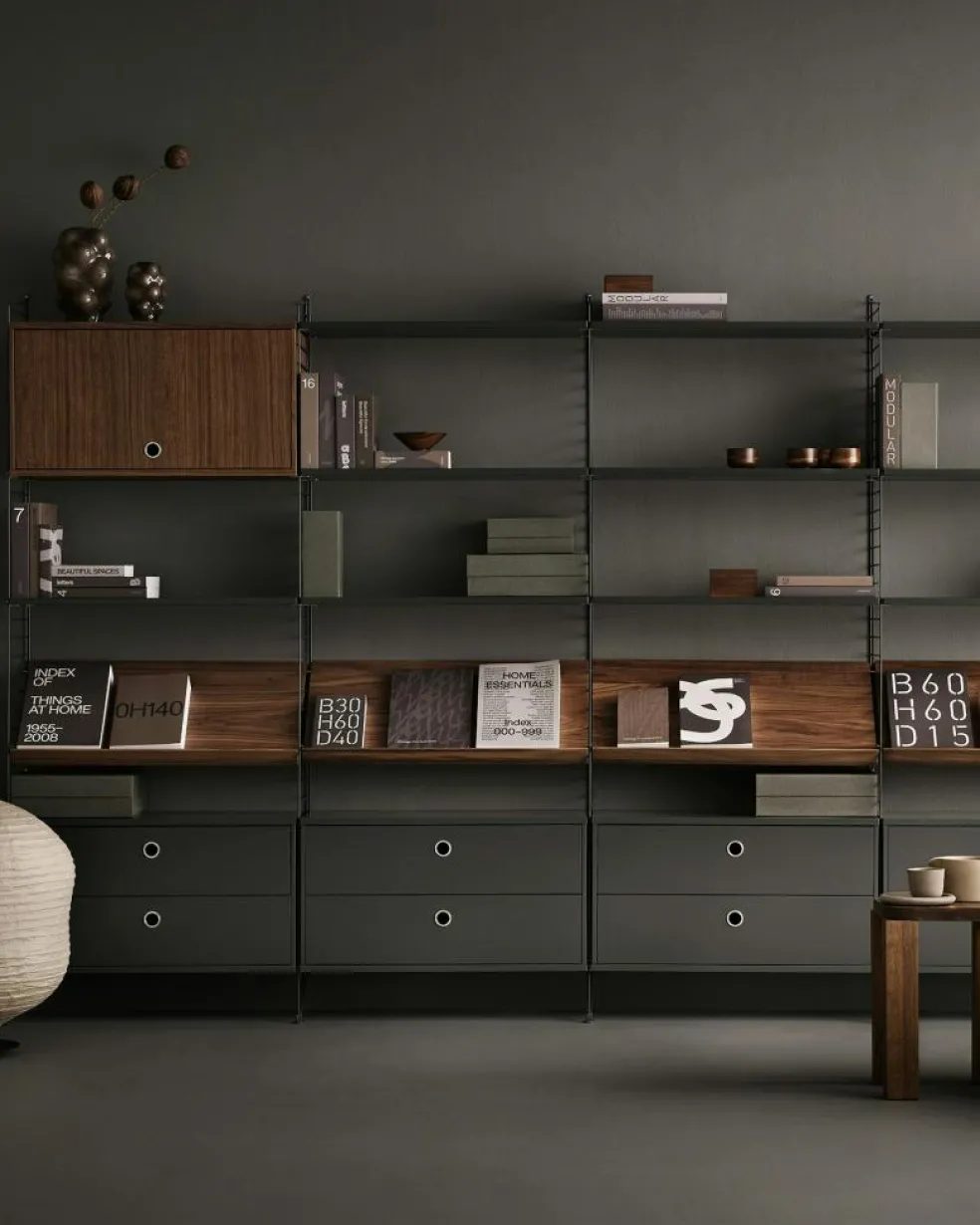 String Shelves 3-pack 78x20 cm, Black Ash