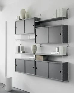 String Shelves 3-pack 78x20 cm, Black Ash