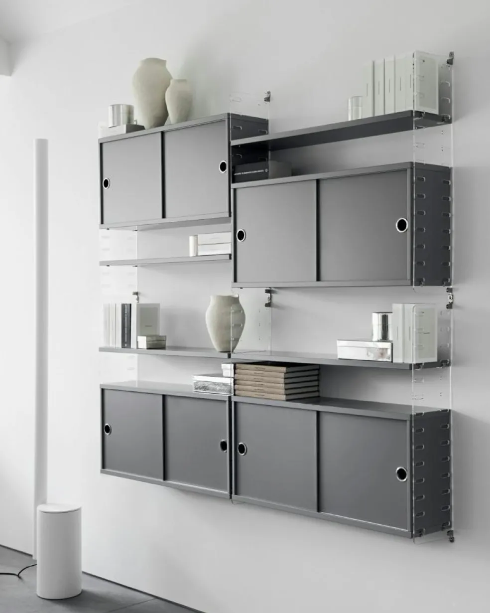 String Shelves 3-pack 78x20 cm, Black Ash