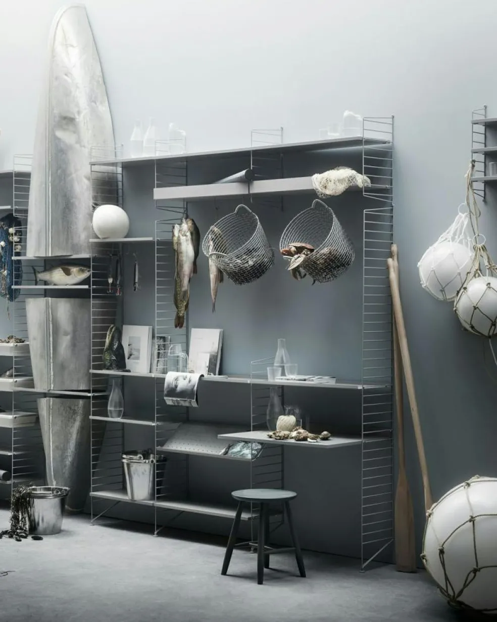 String Shelves 3-pack 78x20 cm, Black Ash