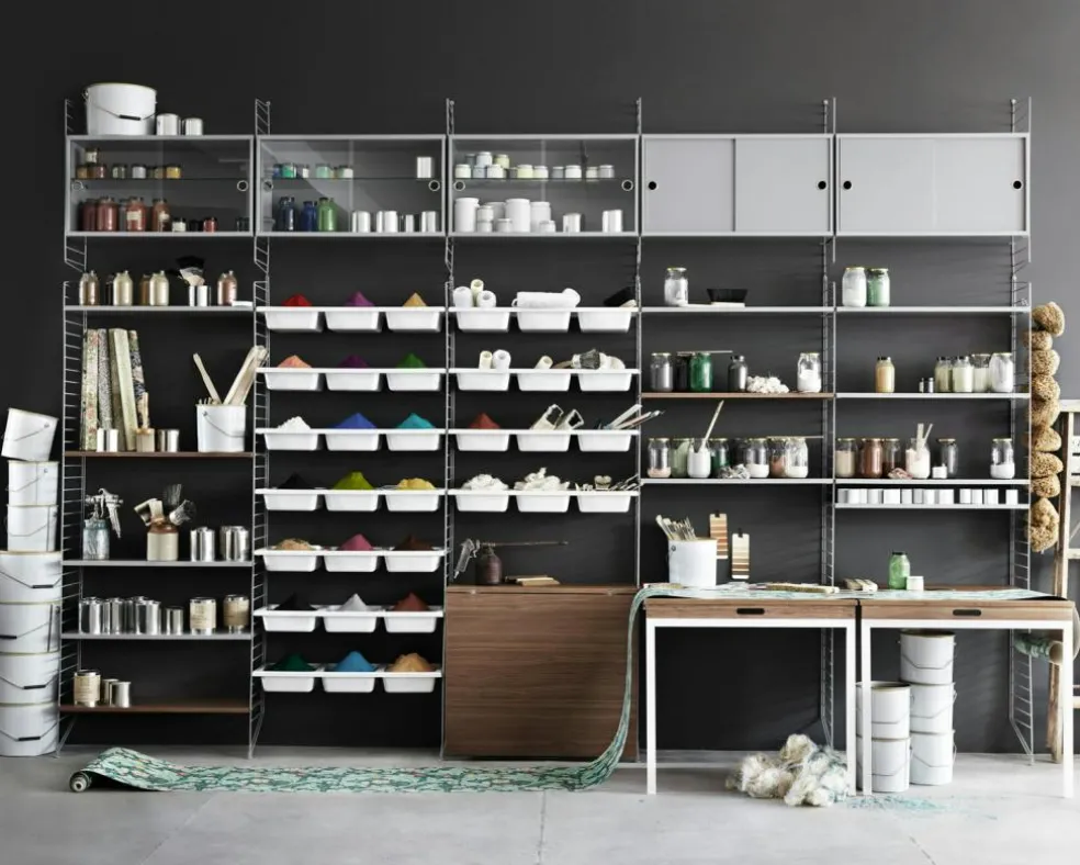 String Shelves 3-pack 78x20 cm, Black Ash