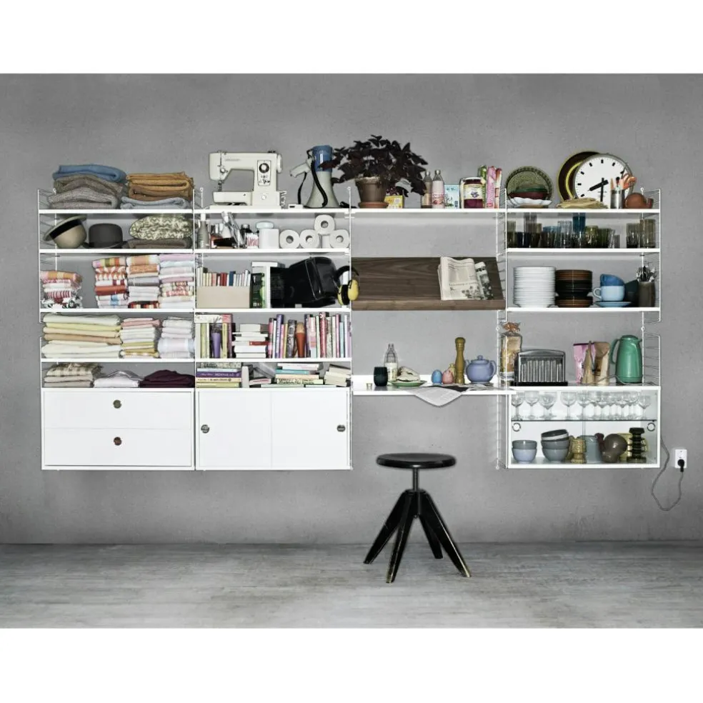 String Shelves 3-pack 78x20 cm, Black Ash