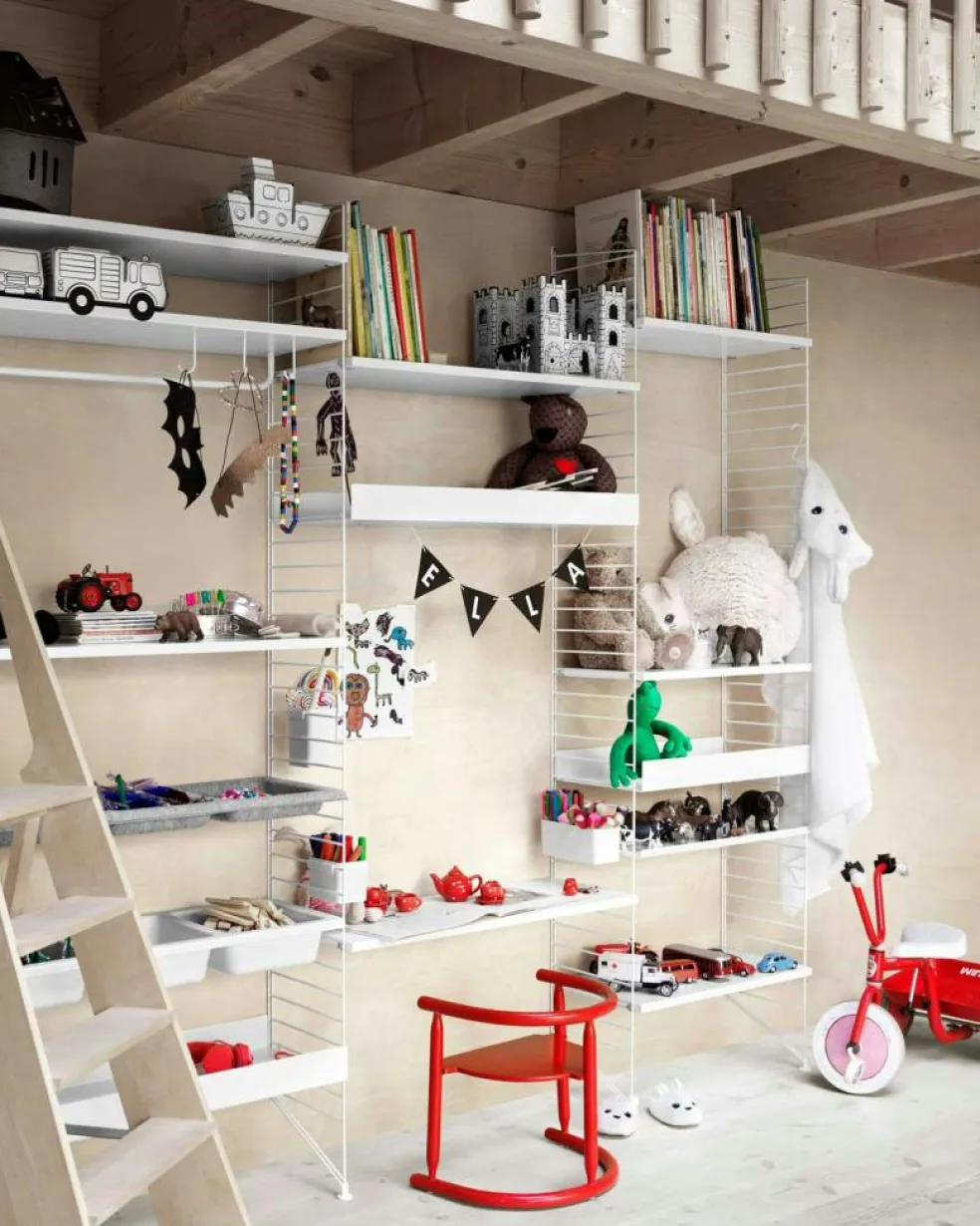 String Shelves 3-pack 78x20 cm, Black Ash