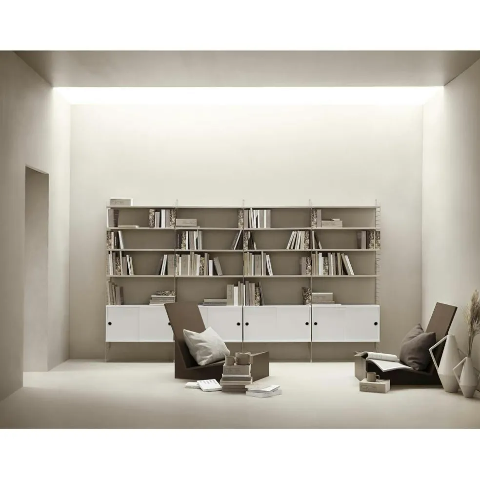 String Shelves 3-pack 78x20 cm, Black Ash