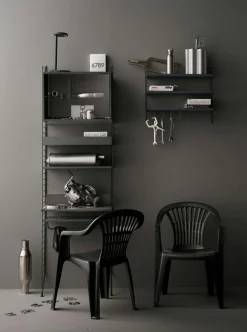 String Shelves 3-pack 78x20 cm, Black Ash