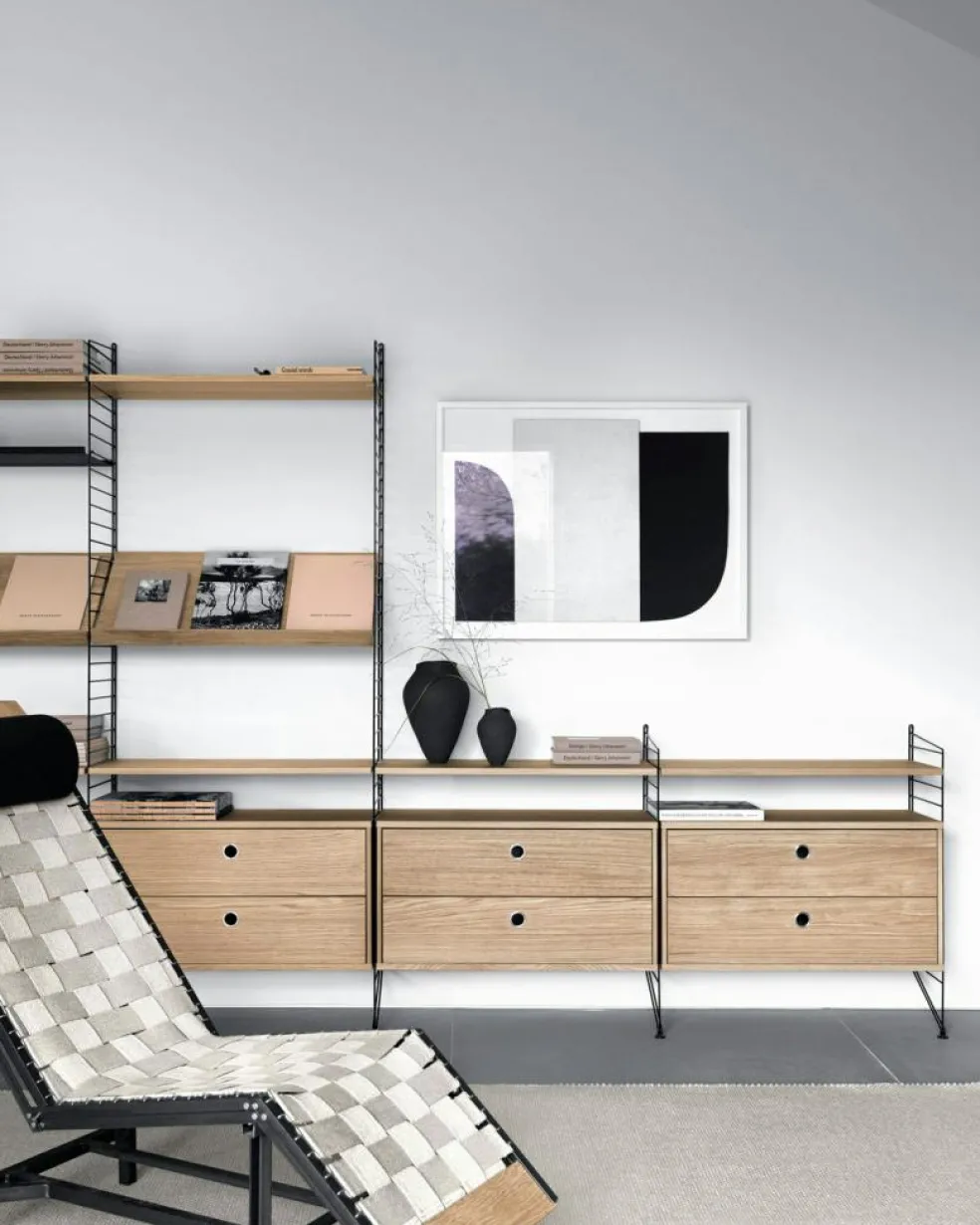 String Shelves 3-pack 78x20 cm, Black Ash