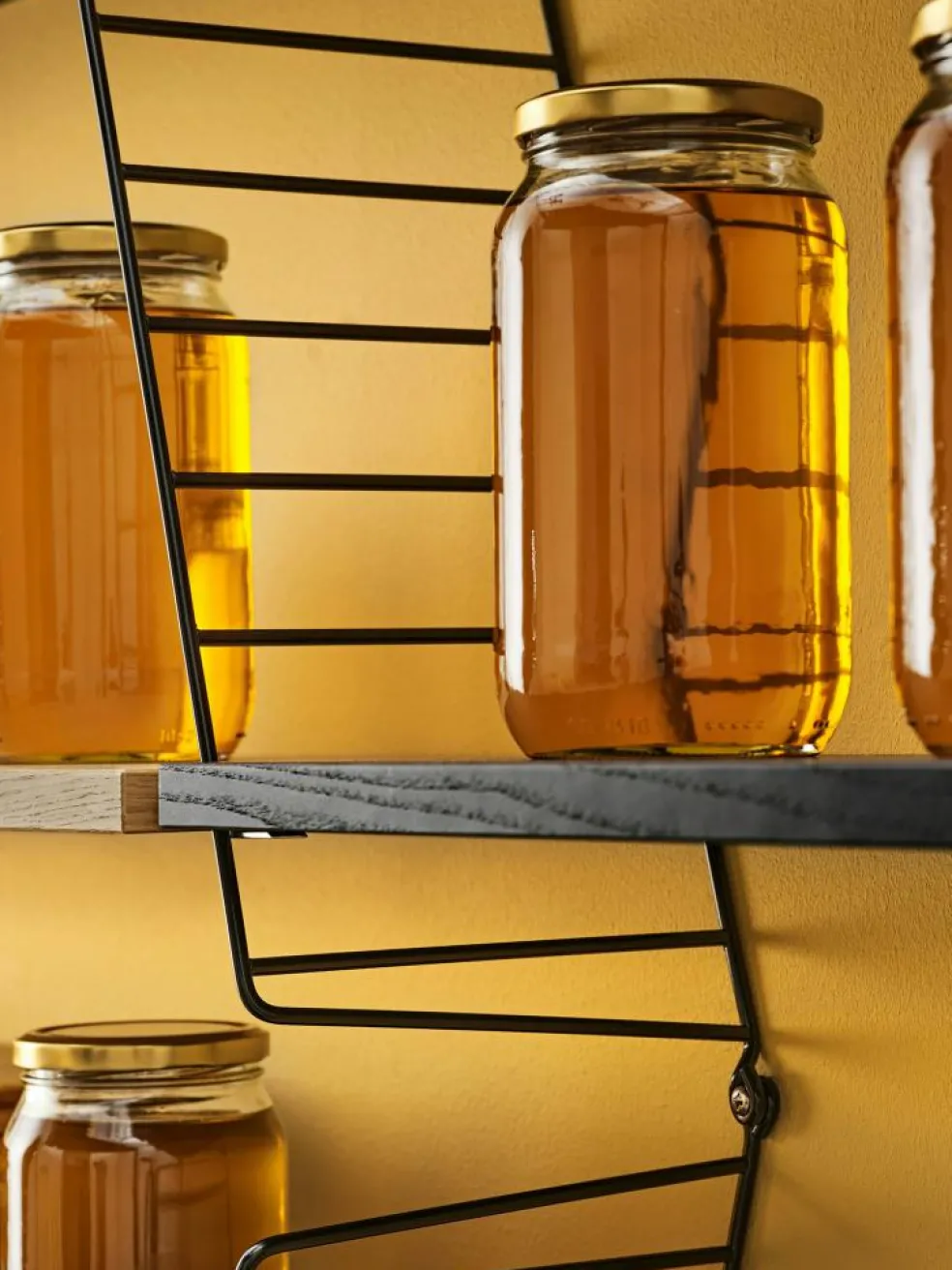 String Shelves 3-pack 78x20 cm, Black Ash