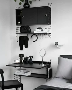 String Shelves 3-pack 78x20 cm, Black Ash