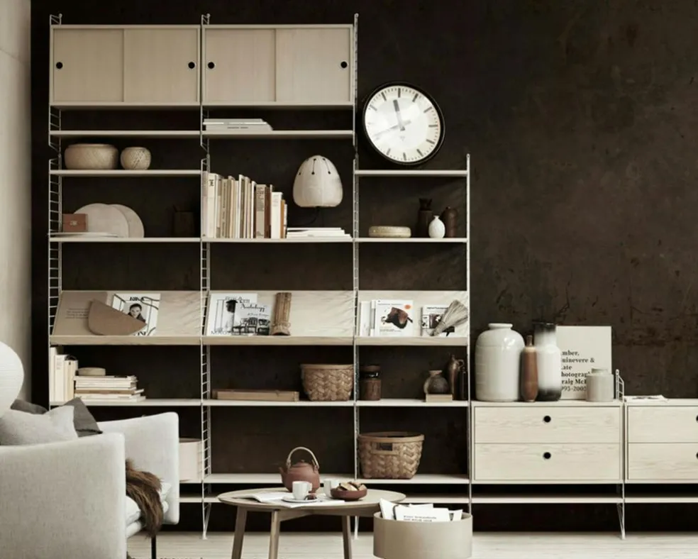 String Shelves 3-pack 78x20 cm, Black Ash