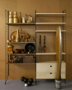 String Shelves 3-pack 78x20 cm, Black Ash