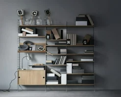 String Shelves 3-pack 78x20 cm, Black Ash