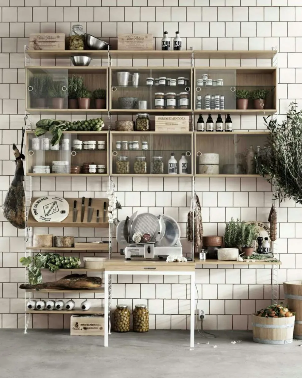 String Shelves 3-pack 78x20 cm, Black Ash