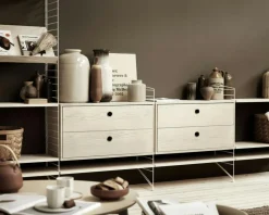 String Shelves 3-pack 58x20 cm, Black Ash