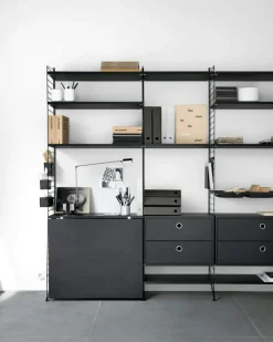 String Shelving System No 14, Black