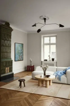 Stripe Wool Rug 250x350 cm, Almond