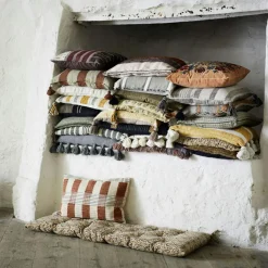 Striped Cushion Cover 50x50 cm, Grey/White