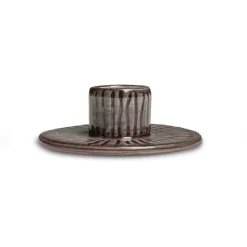 Stripes Candle Holder 8 cm, Cinnamon