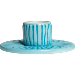 Stripes Candle Holder 8 cm, Cinnamon