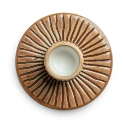 Stripes Candle Holder 8 cm, Cinnamon