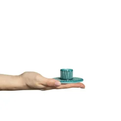 Stripes Candle Holder 8 cm, Cinnamon