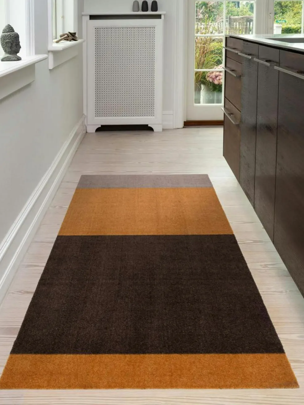 Stripes Rug Dijon/Brown, 90x200 cm
