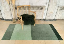 Stripes Rug Light Green / Dark Green, 90x130 cm