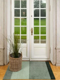 Stripes Rug Light Green / Dark Green, 90x130 cm