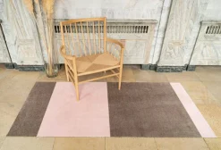 Stripes Rug Sand/Light Rose, 90x200 cm