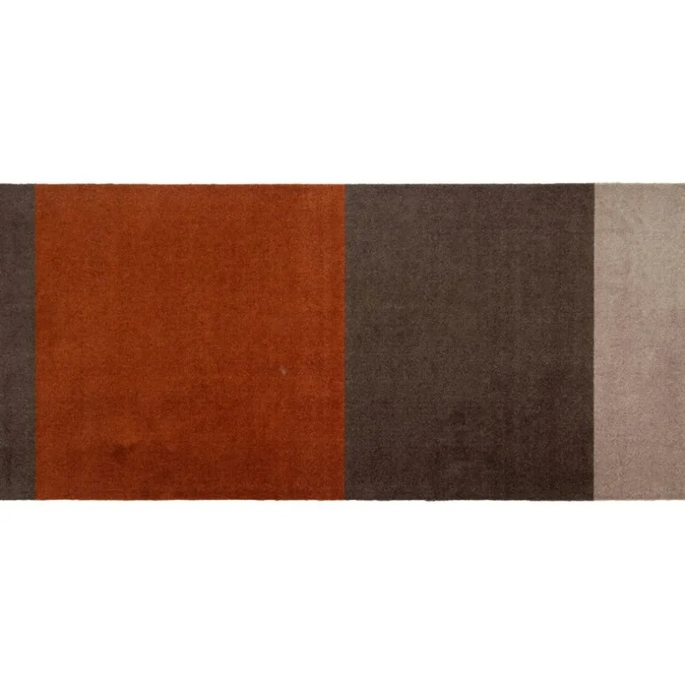 Stripes Rug Sand/Terracotta, 90x200 cm