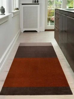 Stripes Rug Sand/Terracotta, 90x200 cm