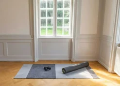 Stripes Rug Steel Grey / Light Grey, 90x200 cm