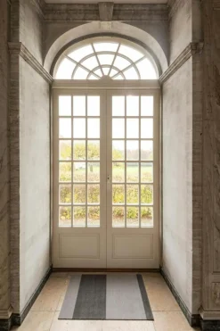 Stripes Rug Steel Grey / Light Grey, 90x200 cm