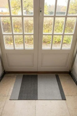 Stripes Rug Steel Grey / Light Grey, 90x200 cm