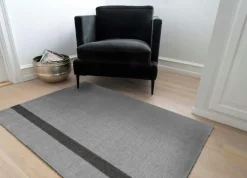 Stripes Vertikal Rug Light Grey / Steel Grey, 90x130 cm