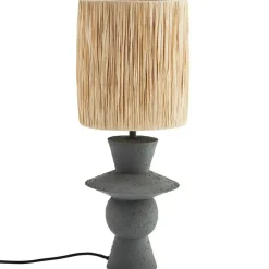 Table Lamp Raphia / Iron, Grey