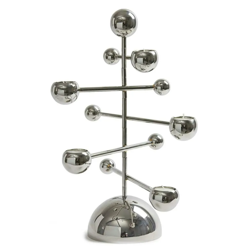 Teluria Candle Holder, Nickel Plated