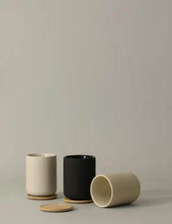 Theo Cup With Coaster, Black