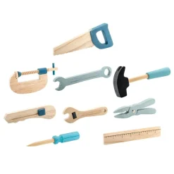 Toy Tool 9-Pcs, Nature/Blue/Grey/Black