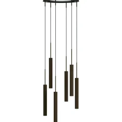 Tubulaire Chandelier Bronzed, 38 Pendants